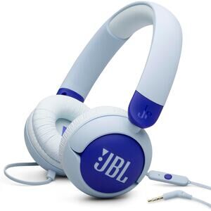 JBL Junior 320 Wired on-Ear Kids Headphones Safe Sound (85dB) Built-in mic, Blue